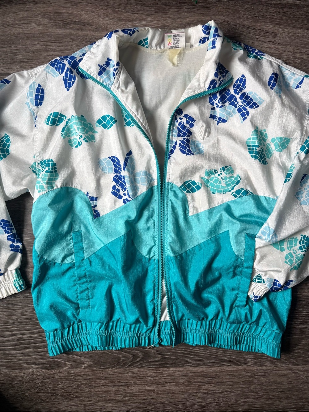 Prince Teal, Aqua & White Mosaic Bomber Jacket